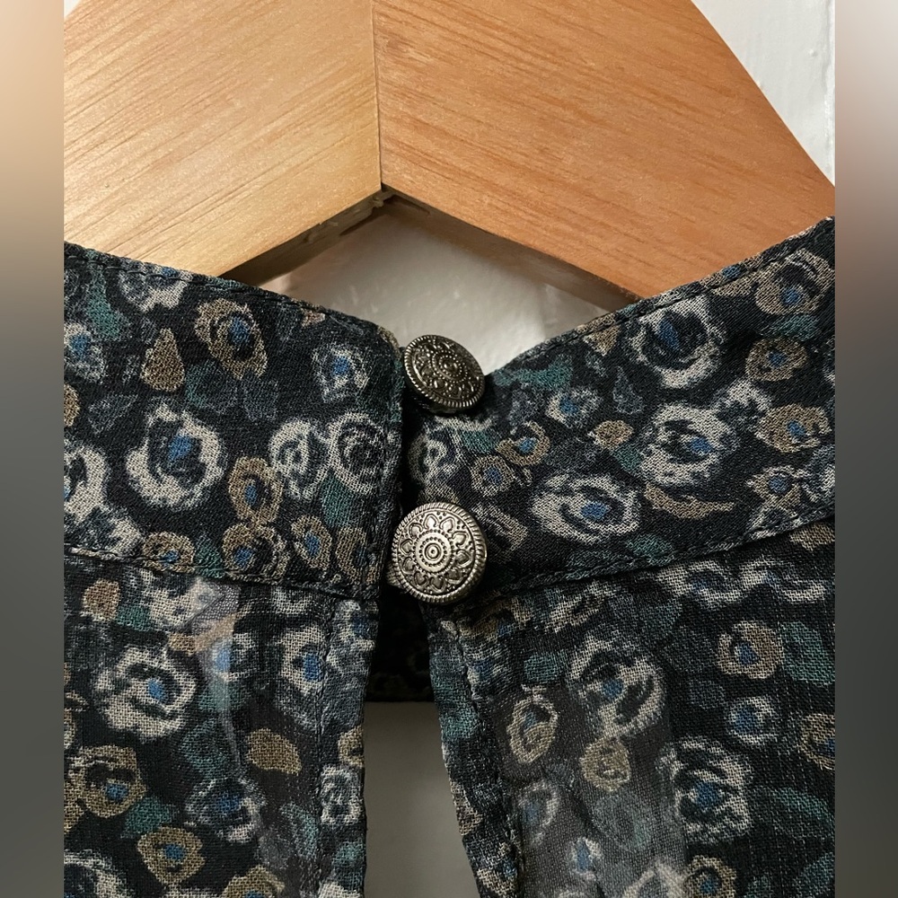Free People blue floral printed tunic mini dress - Picture 2 of 6